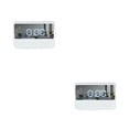 thumbnail image 3 of Bewildely Reloj despertador digital, LED, electrónico, para cabecera, con repetición, portátil, funciona con pilas, decoración, espejo de Blanco 2Conjunto, 3 of 6