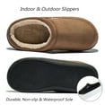 thumbnail image 3 of Men's Warm Soft Slippers Memory Foam Suede Clogs Plush Shearling Lining Slip on House Shoes Indoor Outdoor Brown, Size 9-10, 3 of 6