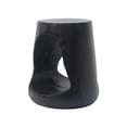 thumbnail image 4 of Unique Hollow Side Table with Wood-like Texture, Black, Sturdy Round Accent Table for Living Room, Bedroom, or Outdoor Use, 14.5x14.5x16.75 Inches, 4 of 12