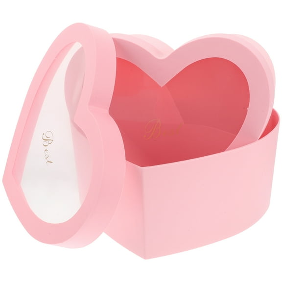 2 Pcs Flower Box Card Filler Empty Boxes with Lids Gifts Pink