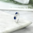 thumbnail image 4 of Gem Stone King 925 Sterling Silver Blue Created Sapphire and White Created Sapphire Infinity Promise Women Ring (1.31 Ct Oval, Available in Size 5, 6, 7, 8, 9), 4 of 5