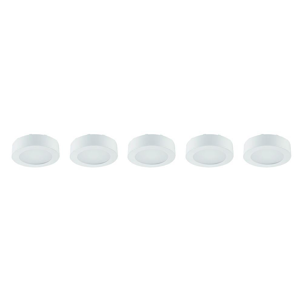 Commercial Electric 5Light LED White AC Puck Light Kit 21325KITWH