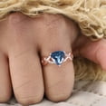 thumbnail image 2 of Trilliant Blue Sapphire Proposal Ring Antique Design Engagement Ring Alternative Fine Jewelry Delicate Art Deco Anniversary Gift For Wife, 2 of 2