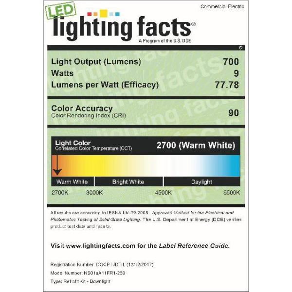 Commercial Electric 5/6 in. Integrated LED Matte White New Construction or Remodel Recessed Trim with Adjustable Color Temperature, (1-Pack)