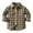 Khaki*, variant on Boys Shirt Lapel Collar Long Sleeve Khaki Plaid Print Dual Pocket Button Front Flannel Shirt Jacket Khaki