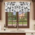 thumbnail image 6 of Black Grey Leaves Curtain Valances for Windows, Kitchen Valance Window Treatments Panel 2 Pack, Vintage Botanical Branches Rod Pocket Short Curtains for Bathroom Bedroom 42 x 12 Inch, 6 of 8