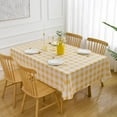 thumbnail image 2 of Yellow Buffalo Plaid Tablecloth 60" X 102" Rectangle Tablecloth - Yellow and White Checkered Gingham Oblong Polyester Table Cover Reusable Water Resistant for Spring Summer Holiday Party Dinner Décor, 2 of 6