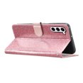 thumbnail image 7 of For Samsung S23 FE Wallet Case Bling Shiny Premium PU Leather with RFID Blocking Card Slots Holder Magnetic Flip Kickstand Shockproof Wrist Strap Cover For Samsung Galaxy S23 FE, Rosegold, 7 of 7