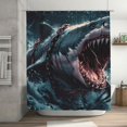 thumbnail image 5 of Disketp Wave Chain Shark Stall Fabric Shower Curtain Liner Waterproof - 72" x 72", Lightweight Stall Size Shower Curtain Machine Washable - 60x72, 5 of 5