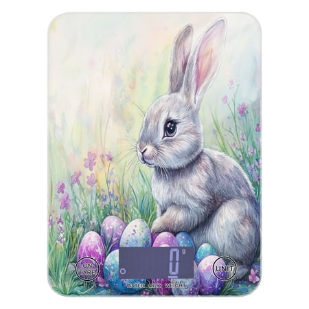WOBOGO Easter Blue Bunny Kitchen Scale Digital Gram and Ounce Weighing for Cooking Baking Ketogenic Diet Meal Prep