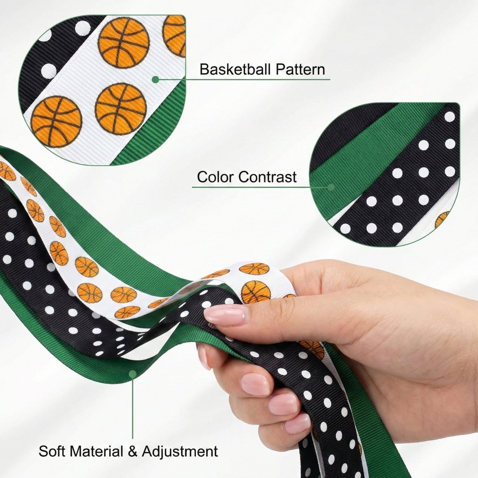 Cheerleading Hair Streamers Sports Ribbon Scrunchies Durable Competition Ponytail Holder for Game Day Performance and Athletic Spirit Events
