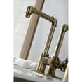 thumbnail image 4 of Kingston Brass KSD144RXAB Belknap One-Handle Single-Hole Bathroom Faucet with Deck Plate and Push Pop-Up Drain, Antique Brass, 4 of 7