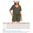 thumbnail image 2 of Pijamas de verano para mujer, conjunto de salón de dos piezas con cierre de cordón y cintura elástica de manga corta, 2 of 2