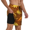 thumbnail image 2 of Kdxio Dinosaurs And Leaves Print Men'S Swim Trunks With Compression Liner 7 Inch Inseam Quick Dry Swim Shorts, 2 of 7