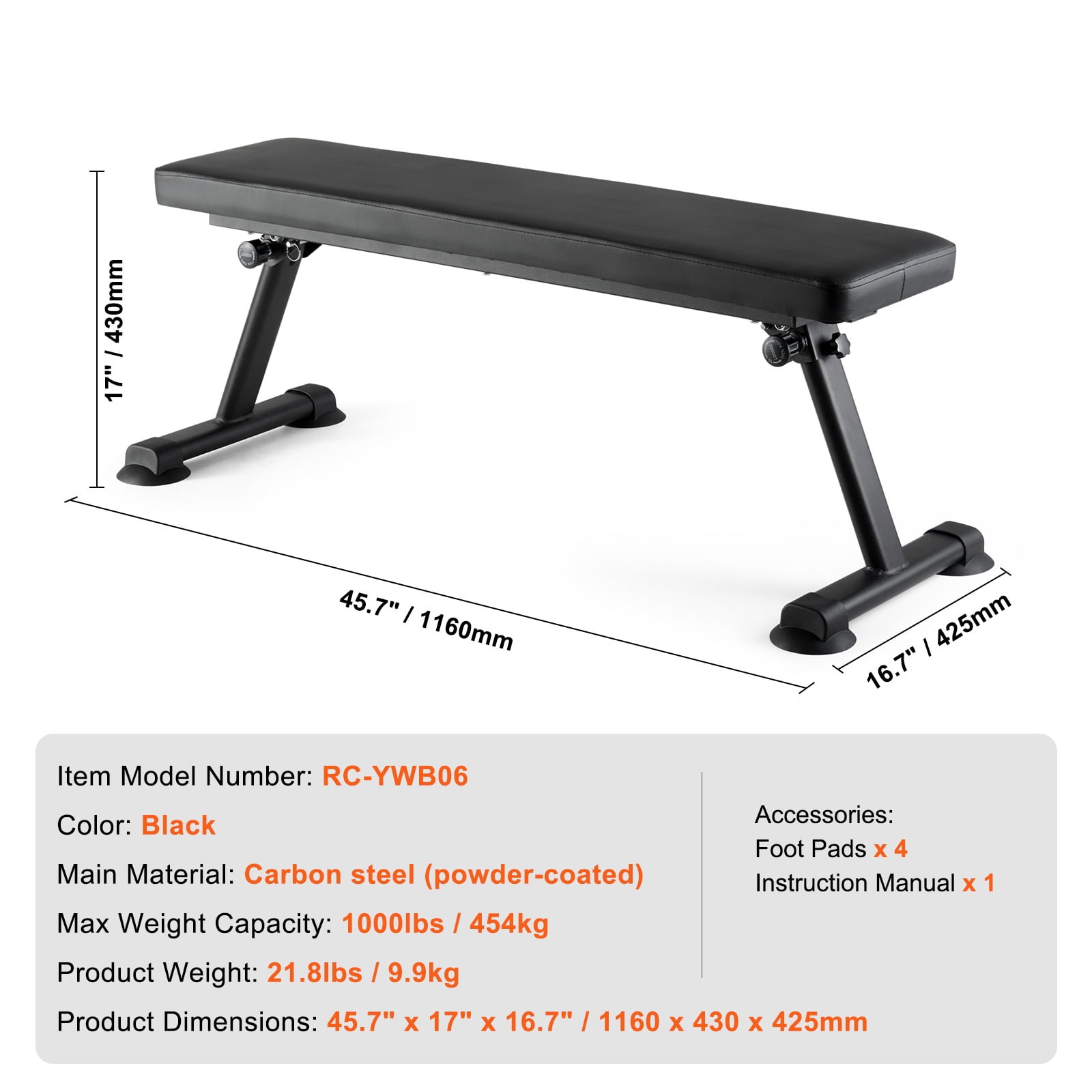 KFFKFF Sturdy Weight Bench, Collapsible Fitness Bench for Comprehensive Exercise, Versatile Gym Bench for Home Use, Supports up to 1000 LBS, Ideal for Strength Workouts and Core Training