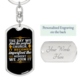 thumbnail image 2 of We Find The Perfect Church Stainless Steel or 18k Gold Premium Swivel Dog Tag Keychain, 2 of 10