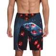 thumbnail image 2 of Picia Cosmic Red Sparkle Dice Pajama Shorts for Men, Men's Pajama Bottoms, Sleepwear,Short Pajama Pants-3X-Large, 2 of 9