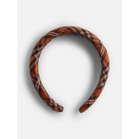 Way To Celebrate Women's Plaid Headband, Brown