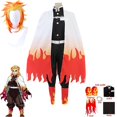 thumbnail image 2 of Anime Demon Slayer Kimetsu No Yaiba Rengoku Kyoujurou Cosplay Costume Women Kimono Uniform Halloween Christmas Party Clothes zhangyuxiang LED, 2 of 2