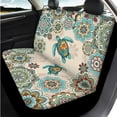 thumbnail image 3 of Binienty Boho Floral Sea Turtle Vehicle Seat Covers 14 Pieces with Vehicle Armrest Cover Seat Headrest Cover Seat Belt Cushion Pad Coasters Car Interior Accessories Set, 3 of 7