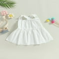 thumbnail image 4 of Robe d'Été pour Bébé Fille Couleur Unie Sans Manches Robe Trapèze, 4 of 8
