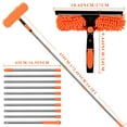 thumbnail image 2 of 20+ Feet Reach 2 in 1 Rotatable Window Washing Squeegee & Duster with 3-14 ft Extension Pole, Natubeau Window Cleaning Tool & Window Washer Squeegee for Home Indoor Outdoor Window Washing, Orange, 2 of 10