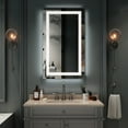 thumbnail image 2 of Ktaxon Wall Mounted Lighted Vanity Mirror LED Bathroom Mirror Anti Fog and IP67 Waterproof, Rectangle 40"x24" Silver, 2 of 12