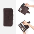 thumbnail image 7 of Leather Wallets for Men, Bifold Wallet Slim Minimalist for Women with RFID Blocking, Card Holders, ID Window, Money Clip, Coin Pocket, Dark Brown, 7 of 7