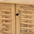 thumbnail image 6 of Baxton Studio Winda Modern and Contemporary Oak Brown Finished Wood 3-Door Shoe Cabinet, 6 of 11