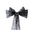 thumbnail image 5 of Efavormart 5pc x Black Leaf-Motif Organza Embroidered Chair Sash for Wedding Decor Chair Bow Sash Party Decoration Supplies, 5 of 8