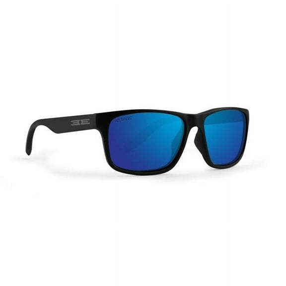 Delta Sunglass with Polarized Blue Lens - Black