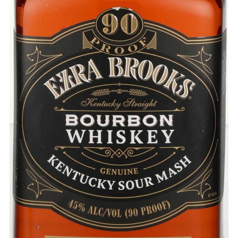 Ezra Brooks Black Label Straight Bourbon, 1.75 L Bottle, 45% ABV