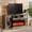 75"Gray, variant on VanAcc 75" Fireplace TV Stand with 3-Sided Glass, Entertainment Center with Farmhouse Glass Door, TV Console Table for TVs up to 85"/Distressed White
