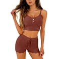 thumbnail image 3 of Pajama Sets for Women Sleepwear Home Comfort Slippers Strappy Shorts with Lace Edges Elastic Soft Loungewear Womens Underwear Pajamas, 3 of 4