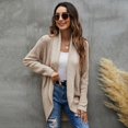 thumbnail image 3 of En stock 2023 otoño e invierno nuevo cárdigan de punto con solapa grande ropa europea y americana suéter de longitud media chaqueta, 3 of 3