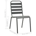 thumbnail image 4 of vidaXL Outdoor Chairs 4 pcs Slatted Design Steel Dark Grey, 4 of 5