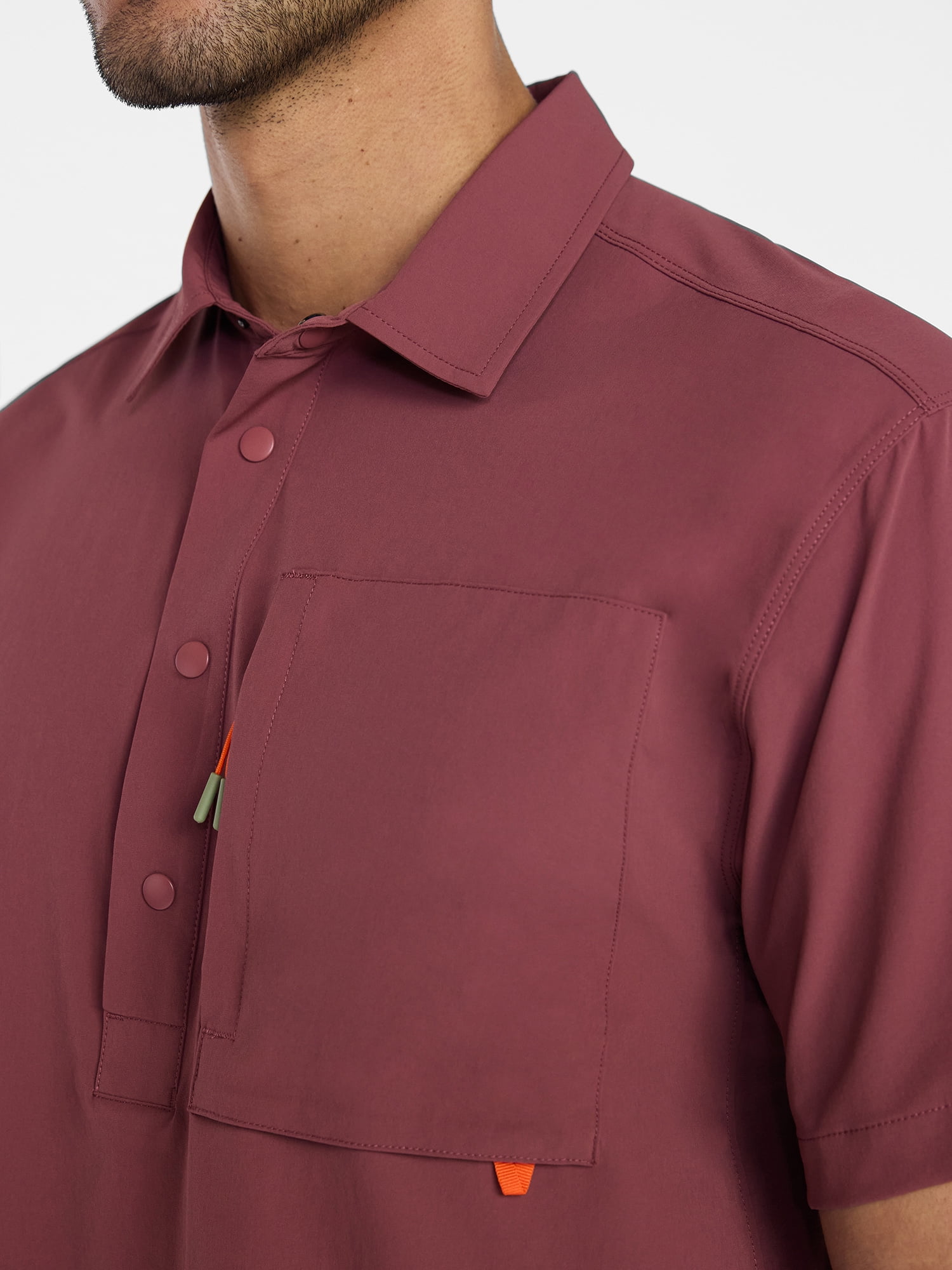 Ozark Trail Men's Popover Shirt with Short Sleeves, Sizes S-3XL