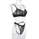 thumbnail image 2 of Encaje sexy conjunto de ropa interior sujetador ropa interior regalo para mujeres niñas, negro, S 2 piezas AweSitey XX000054-02, 2 of 7
