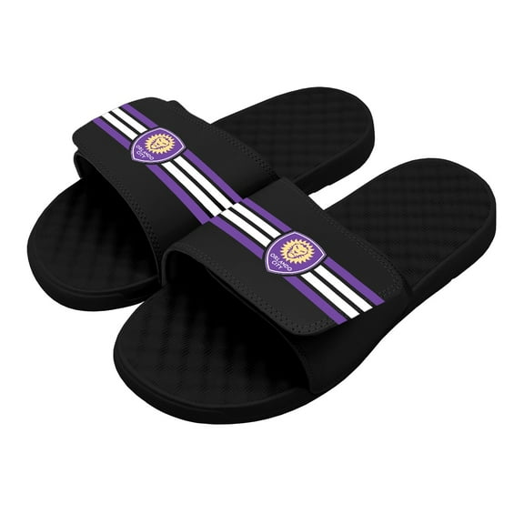 Men's ISlide Black Orlando City SC Stripe Slide Sandals