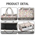 thumbnail image 4 of Large Capacity Tote Bag,Pioneer Flower Floral Print Pattern Handbag Fashion Luxury Tote Bag,15.7"x13"x 5.1" Inches,Laptop Compatible, 4 of 6