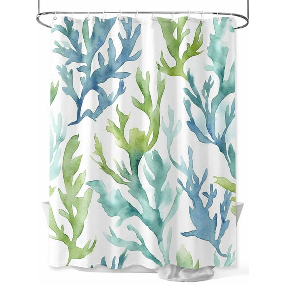 Shower Curtain Coral Shower Curtains for Bathroom, Waterproof Polyester Shower Curtain Set with Hooks, Extra Long 72" x 78" Marine Life Watercolor