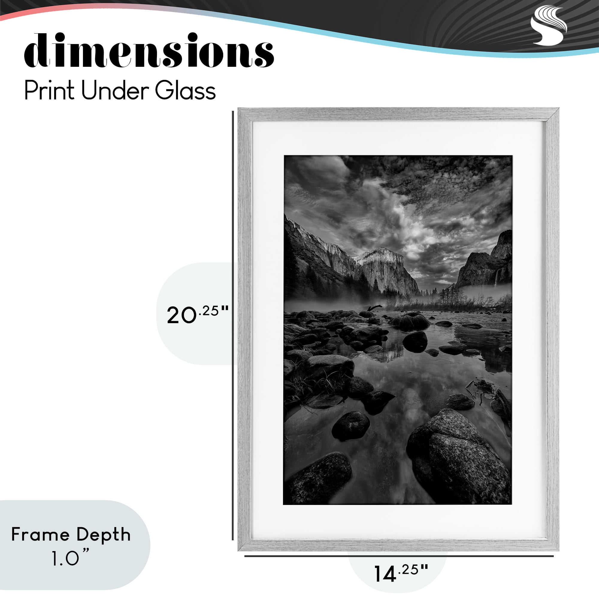 Stupell Industries Morning in Yosemite Valley Gray Framed Print Under Glass, design by Jon Evan