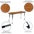 thumbnail image 5 of Flash Furniture Emmy Mobile 86" Oval Wave Flexible Laminate Activity Table Set with 18" Student Stack Chairs, Oak/Black, 5 of 15