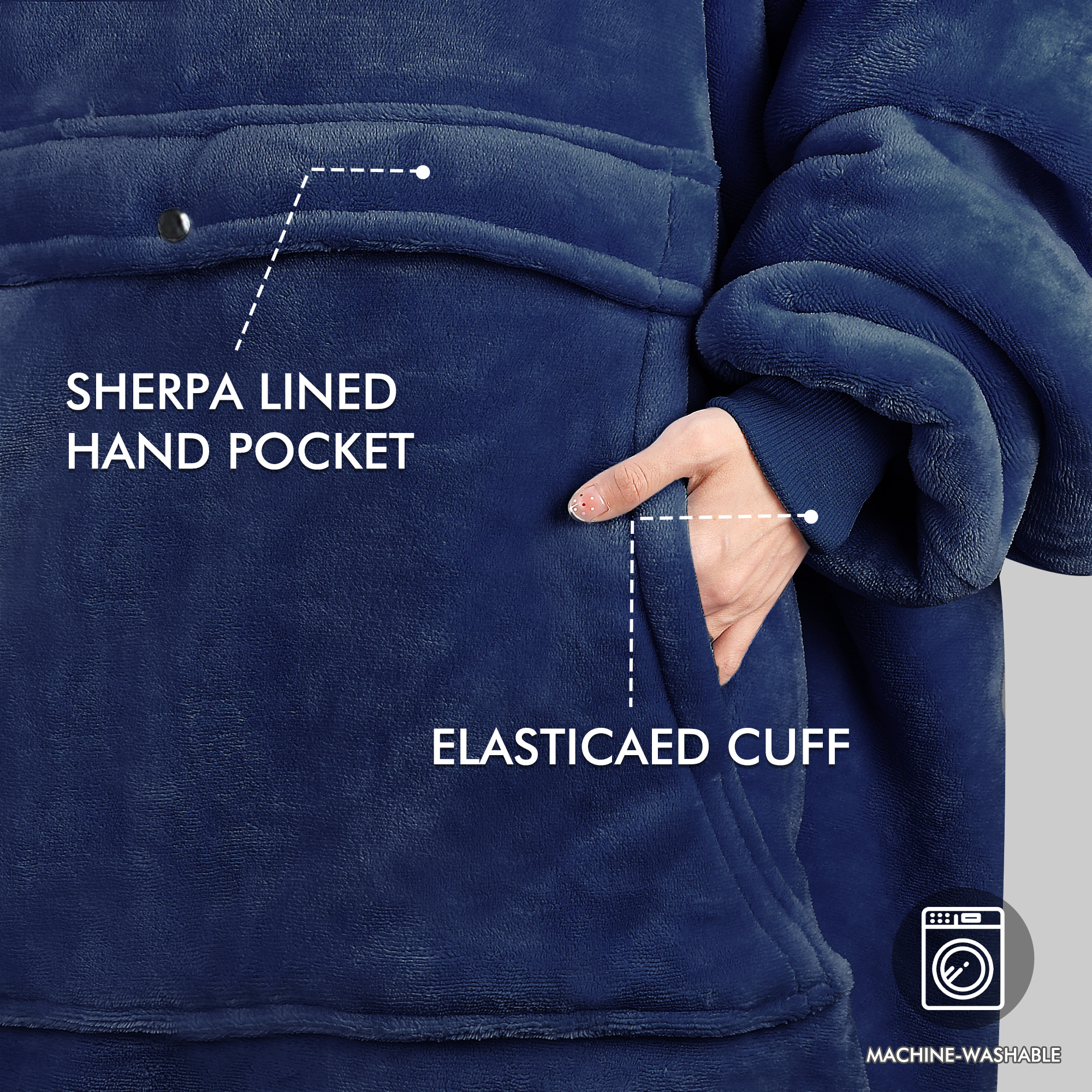 Tirrinia Oversized Blanket Hoodie, Wearable Fluffy Sherpa Blanket, Cozy Sweatshirt Blanket Gift for Adult Women Men Girlfriend