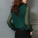 thumbnail image 4 of Camisas Para Mujer Moda Casual Manga Larga O-Cuello Sólido Patchwork Suelto Tops Cortos Odeerbi ODB124191, 4 of 8