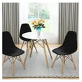 thumbnail image 2 of KioJJp Century Modern Dining Chairs Set of 4, DSW Chairs Plastic Shell Chairs with Wood Legs, Armless Side Chairs for Dining Room, Living Room, Kitchen (Black), 2 of 2