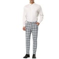 thumbnail image 2 of INSPIRE CHIC Men's Plaid Pants Casual Slim Fit Flat Front Check Dress Trousers 30 Gray, 2 of 7