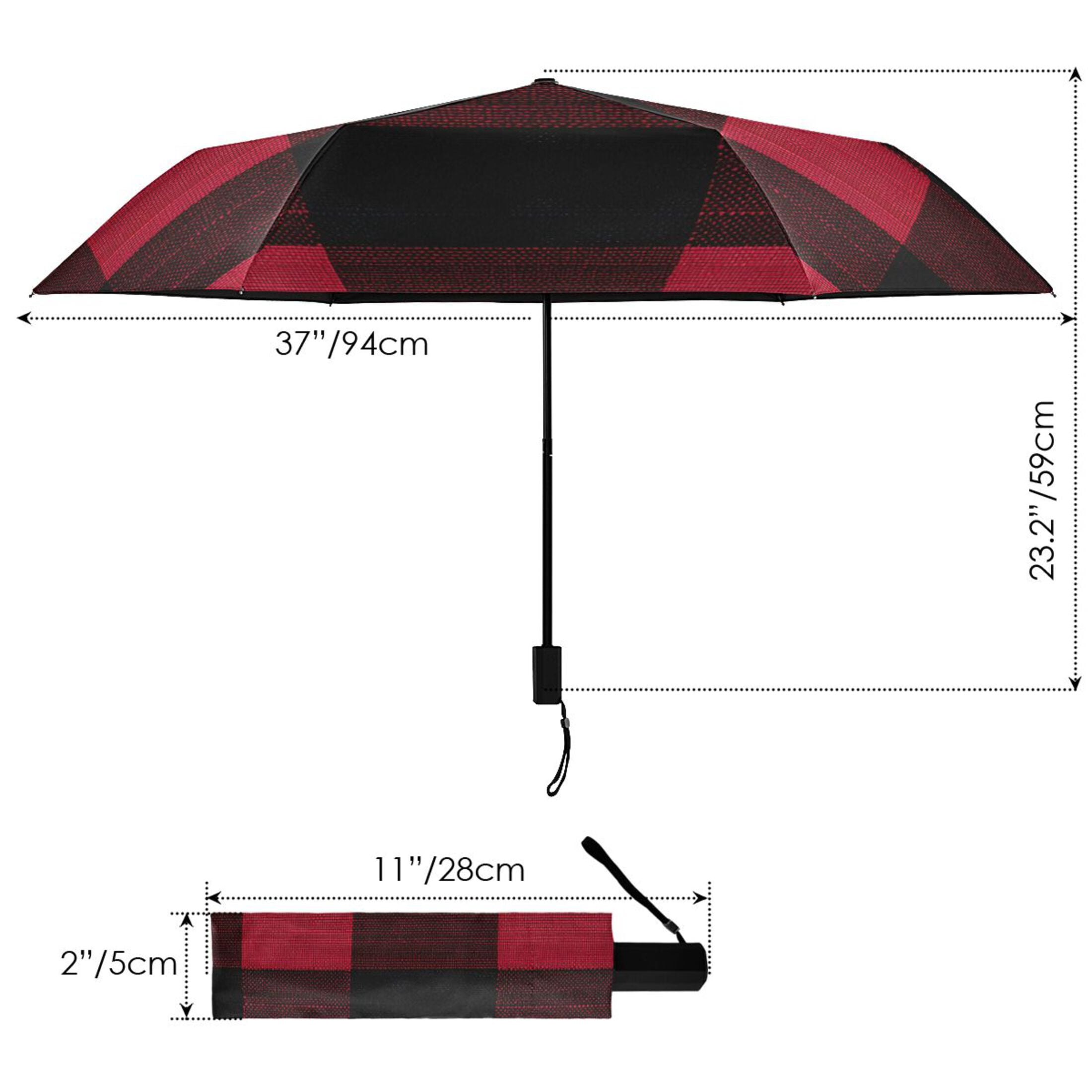 ALAZA Checkered Grid-b3 UPF 50+ Compact Folding Umbrella for Rain Travel Umbrella Packable