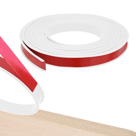 Uxcell U-Shape Edge Banding, 16.4FT x 7/10" TPE Self Adhesive Edging Trim for Furniture/Cabinets [White]
