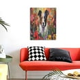 thumbnail image 4 of Sikiie Colorful Flower Dog Print Canvas Decorative Hanging Painting, Anti-shrinkage Hanging Frame, Suitable for Home, Office Wall Decorations, 4 of 6